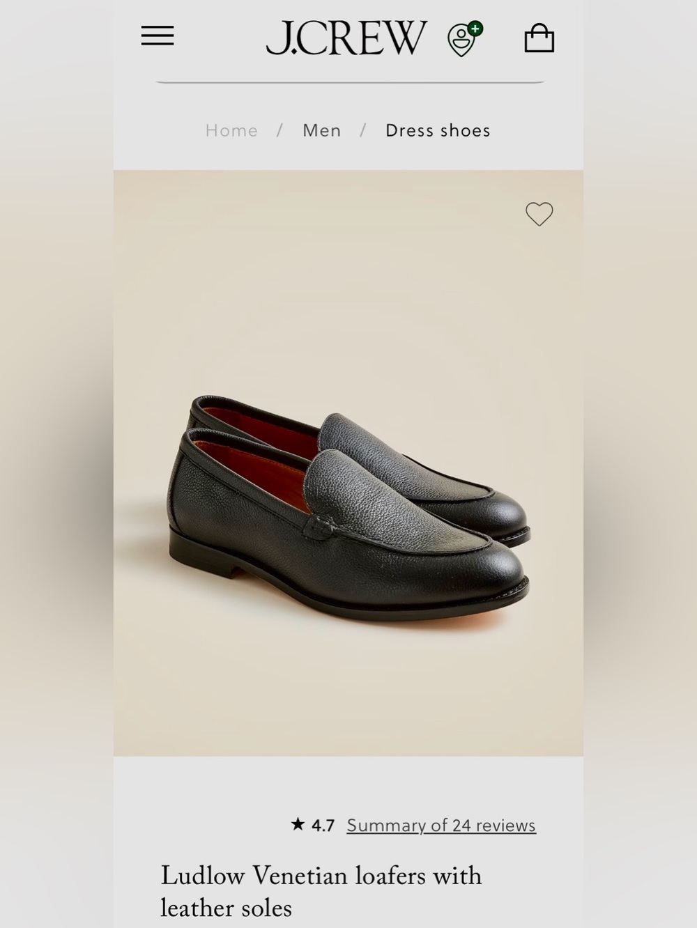 J. Crew Black Pebbled Leather Venetian Loafers